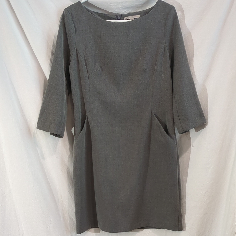 GAP | Grey Conservative Dress Office 3/4 Sleeves Pockets | 6